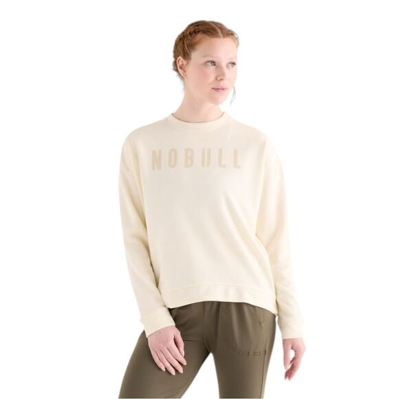 NOBULL Tops - NOBULL Cream Crew Fleece Lined Sweatshirt Sz Large